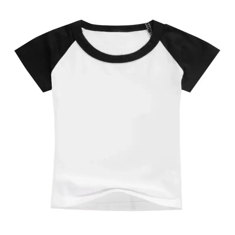 Kids Short Sleeve T-Shirt White Blue Cotton — feature 11
