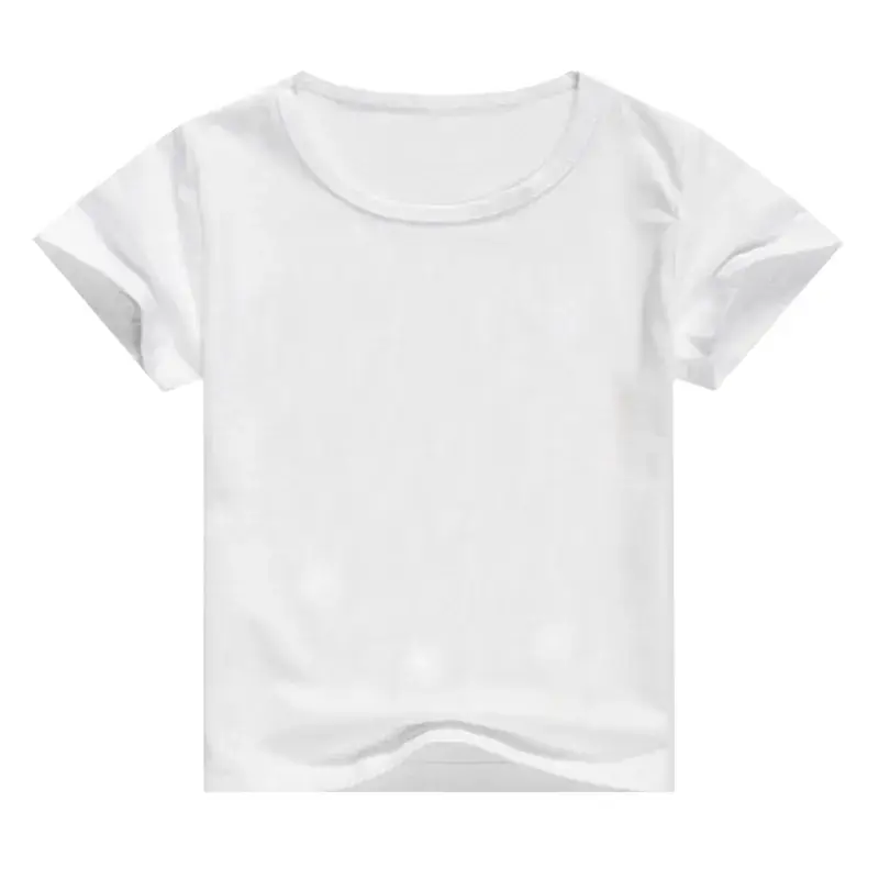 Kids Short Sleeve T-Shirt White Blue Cotton — feature 3
