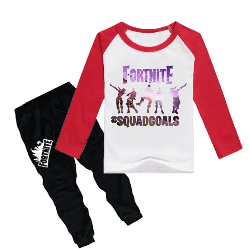 Fortnite Squad Boys T-Shirt & Pants Set Red Black