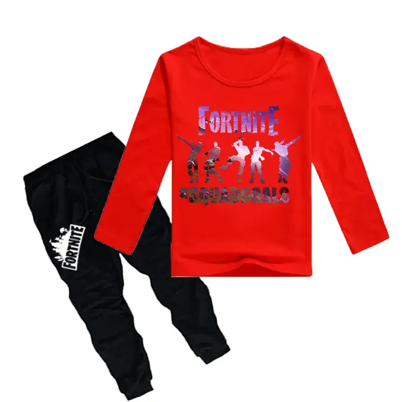 Fortnite Squad Boys T-Shirt & Pants Set Red Black