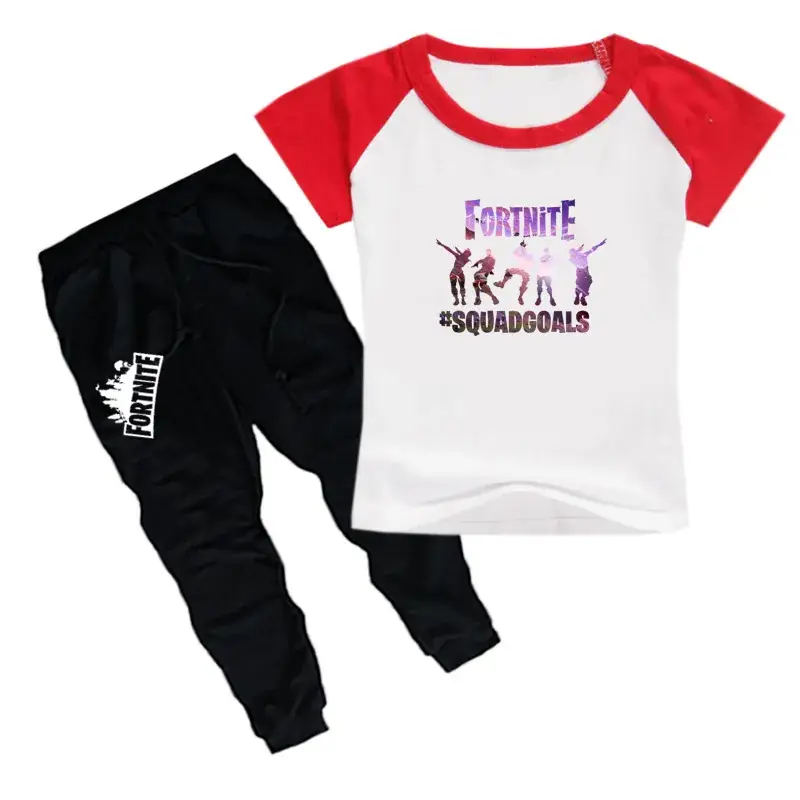Kids Printed T-Shirt & Jogger Pants Set Purple Black — feature 11