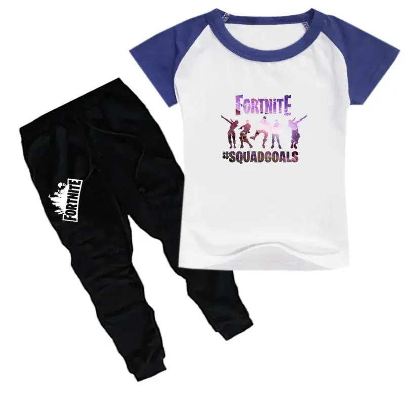 Kids Printed T-Shirt & Jogger Pants Set Purple Black — feature 12