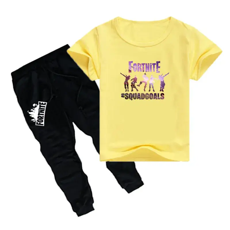 Kids Printed T-Shirt & Jogger Pants Set Purple Black — feature 4