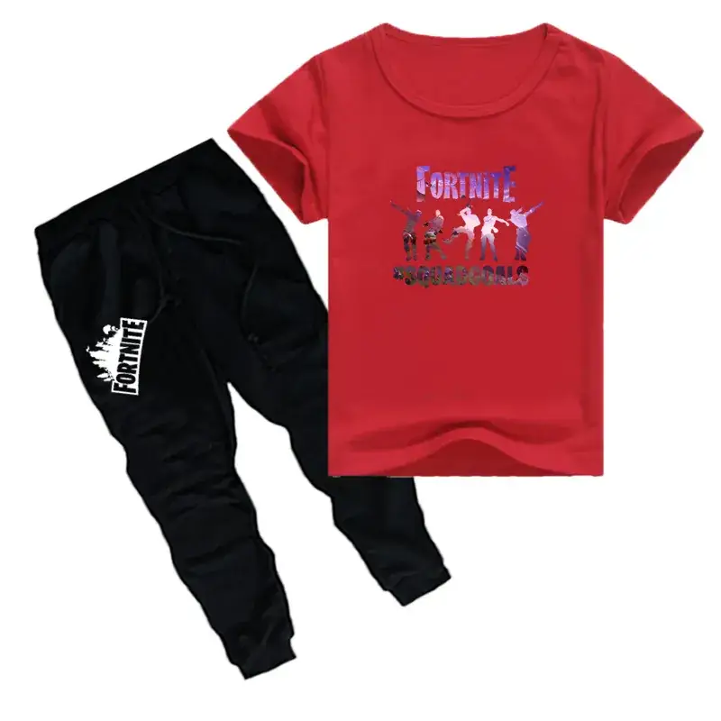 Kids Printed T-Shirt & Jogger Pants Set Purple Black — feature 5