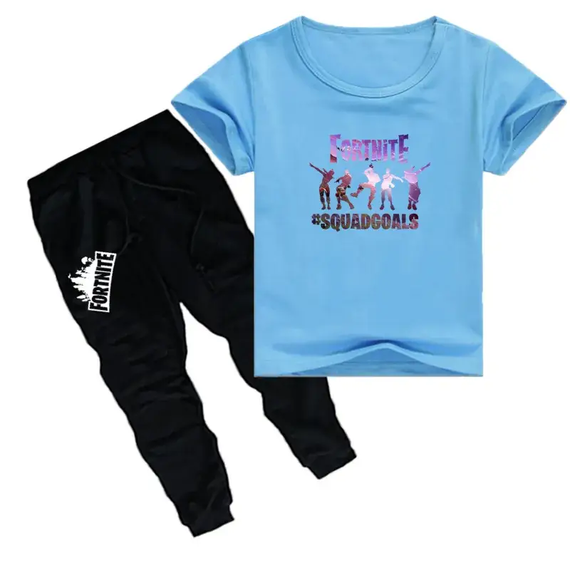 Kids Printed T-Shirt & Jogger Pants Set Purple Black — feature 6