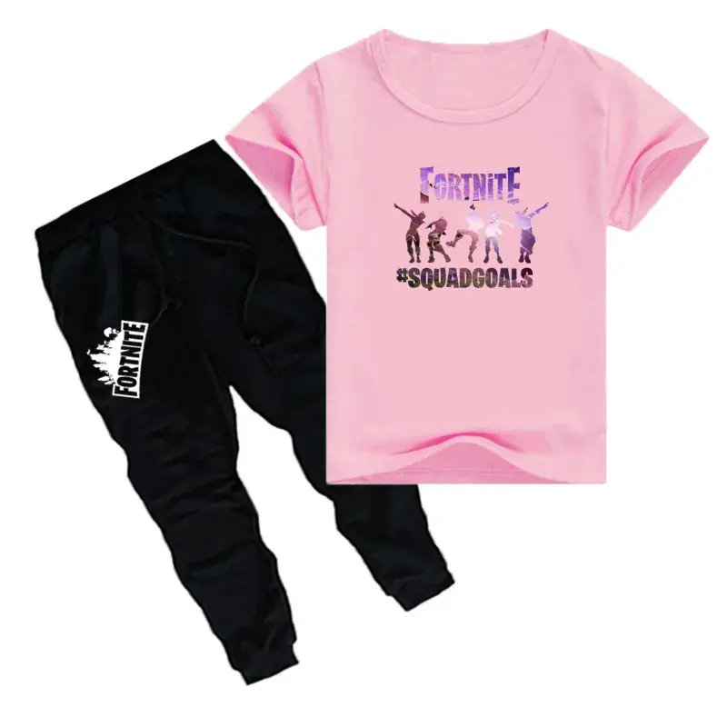 Kids Printed T-Shirt & Jogger Pants Set Purple Black — feature 7