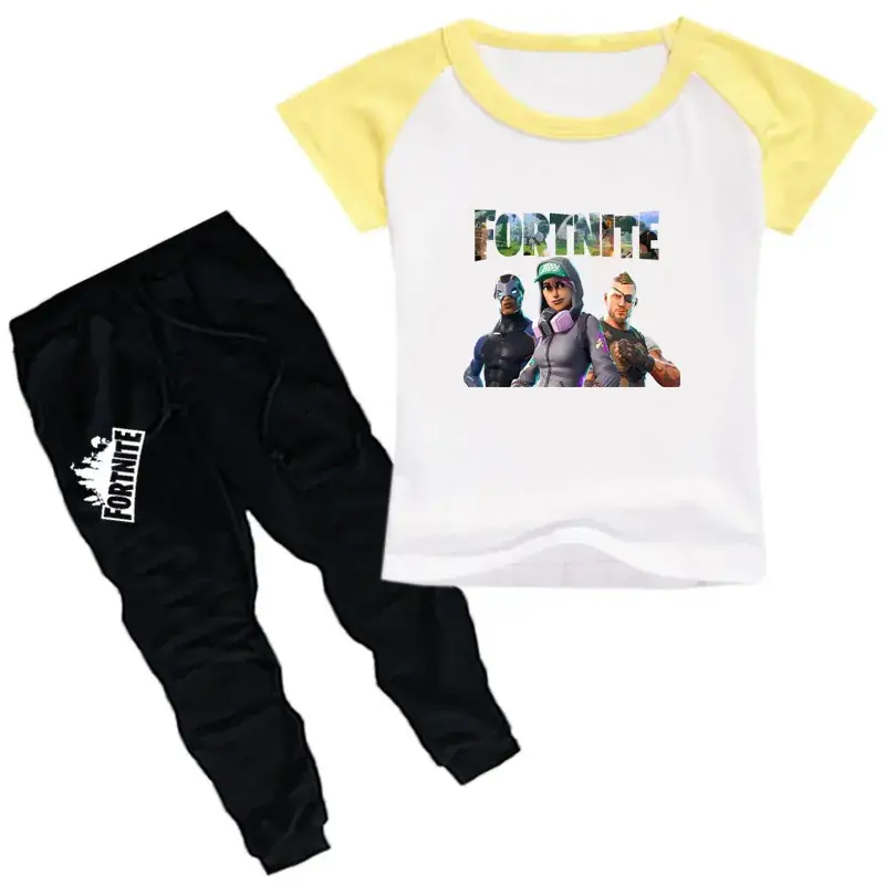 Kids Printed T-Shirt & Jogger Pants Set Purple Black - Image 10