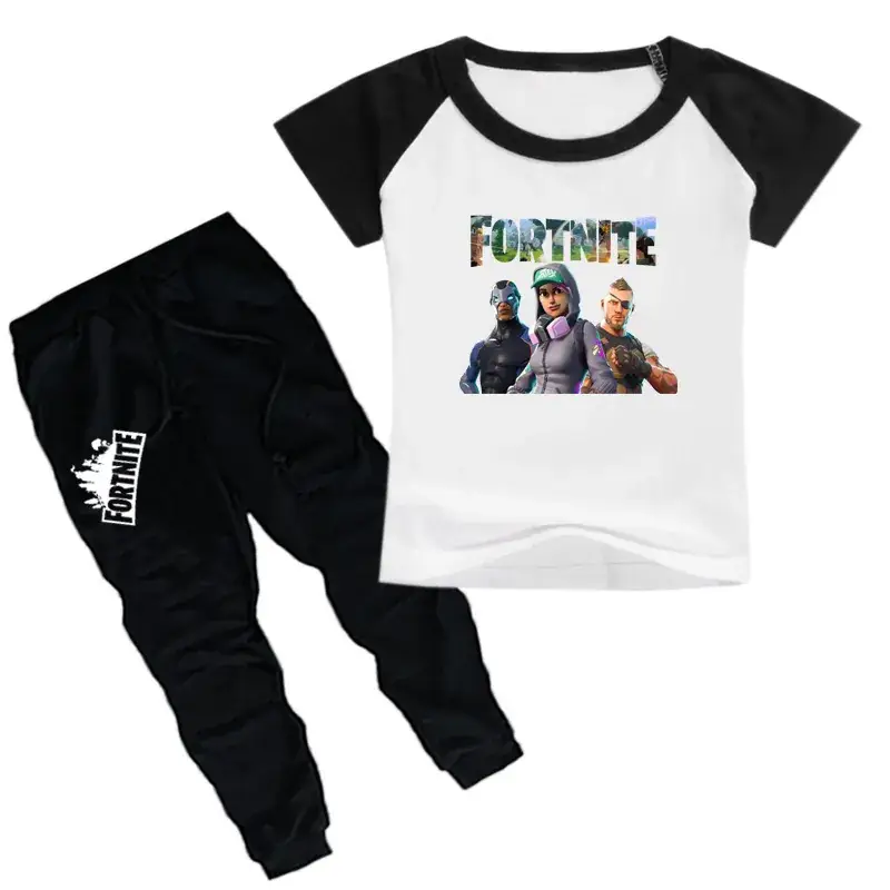 Kids Printed T-Shirt & Jogger Pants Set Purple Black - Image 11