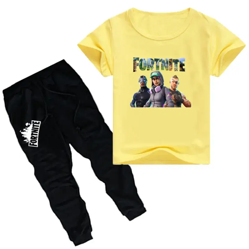 Kids Printed T-Shirt & Jogger Pants Set Purple Black - Image 3
