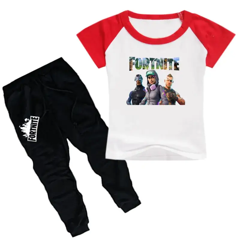 Kids Printed T-Shirt & Jogger Pants Set Purple Black - Image 8