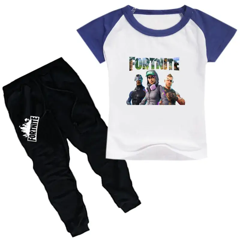 Kids Printed T-Shirt & Jogger Pants Set Purple Black - Image 9