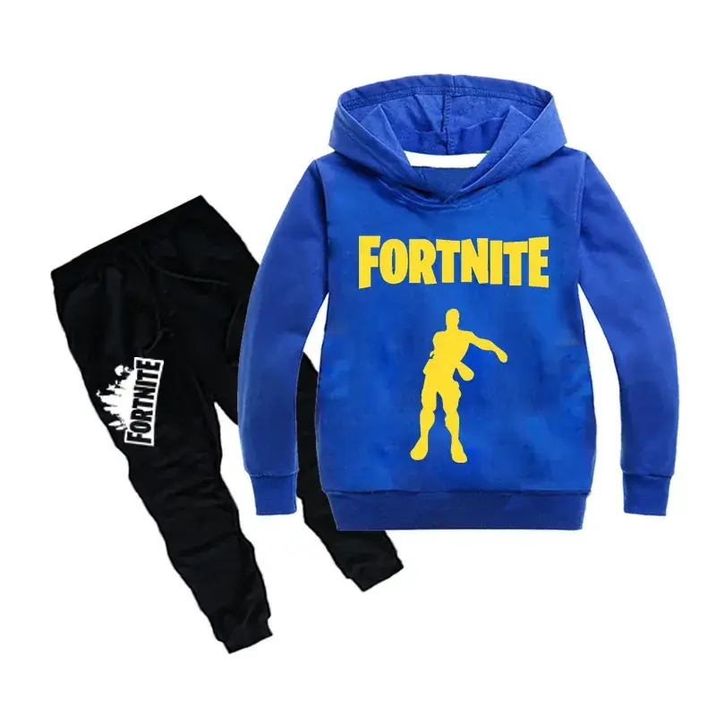 Children Fortnite Hoodie & Jogger Pants Set Red Black Cotton - Image 6