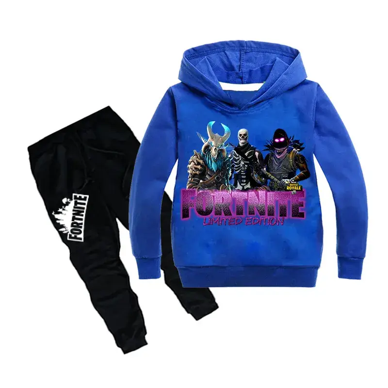 Children Fortnite Hoodie Sweatshirt Set Pink Black - Image 5