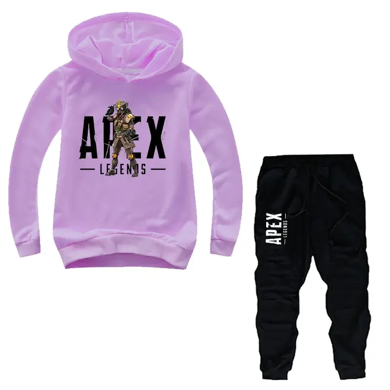 Purple ALEX Hoodie & Black Pants 2-Piece Set