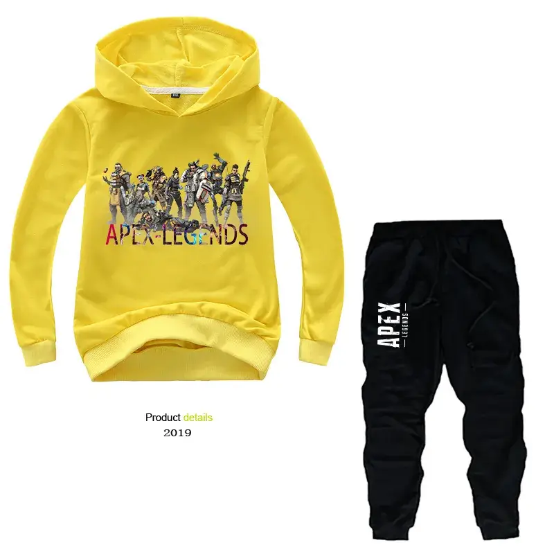 Kids Korean Wave Hoodie Pants Set Light Blue Black - Image 2