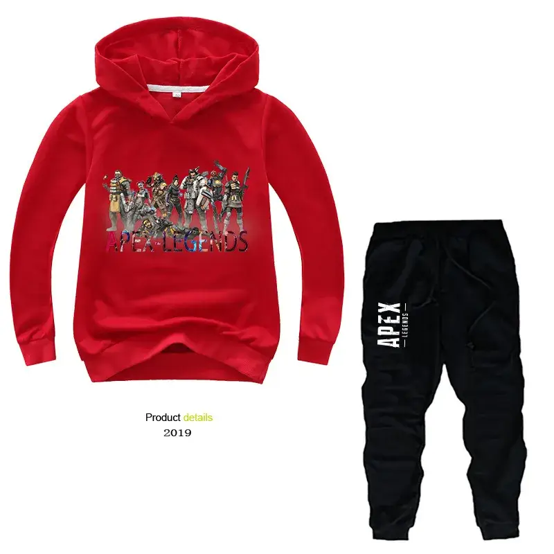 Kids Korean Wave Hoodie Pants Set Light Blue Black - Image 3