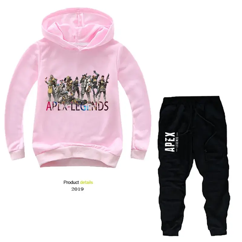 Kids Korean Wave Hoodie Pants Set Light Blue Black — feature 34