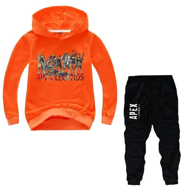 Kids Korean Wave Hoodie Pants Set Light Blue Black - Image 11