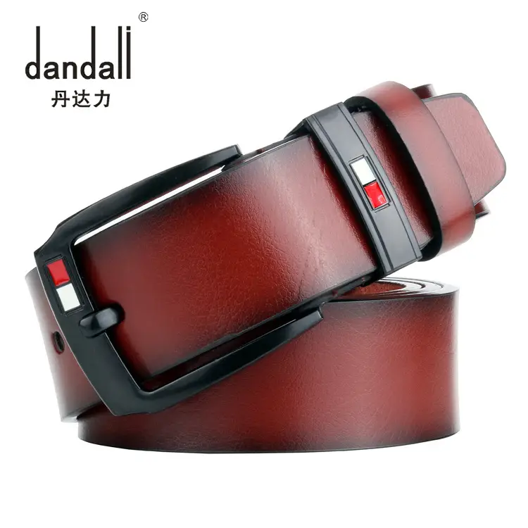 Men's Antique Pin Buckle Belt Red Leather - Image 5