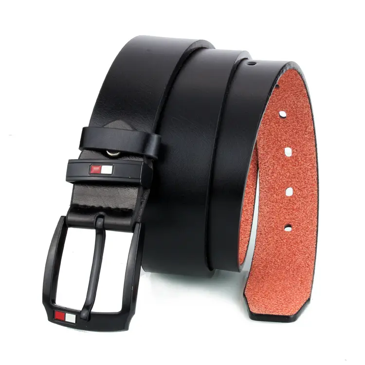 Men's Antique Pin Buckle Belt Red Leather - Image 7