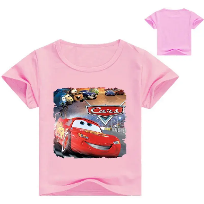 Kids Cars Graphic T-Shirt Blue Short Sleeve Casual - Image 2