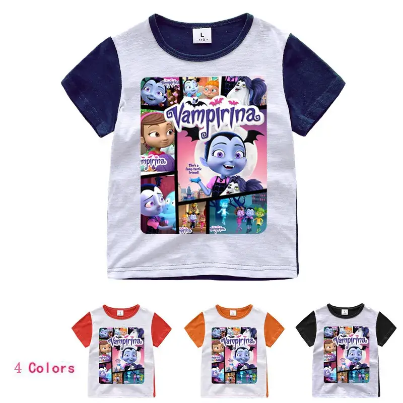 2018 Kids Cartoon T-Shirt White Orange Short Sleeve - Image 5