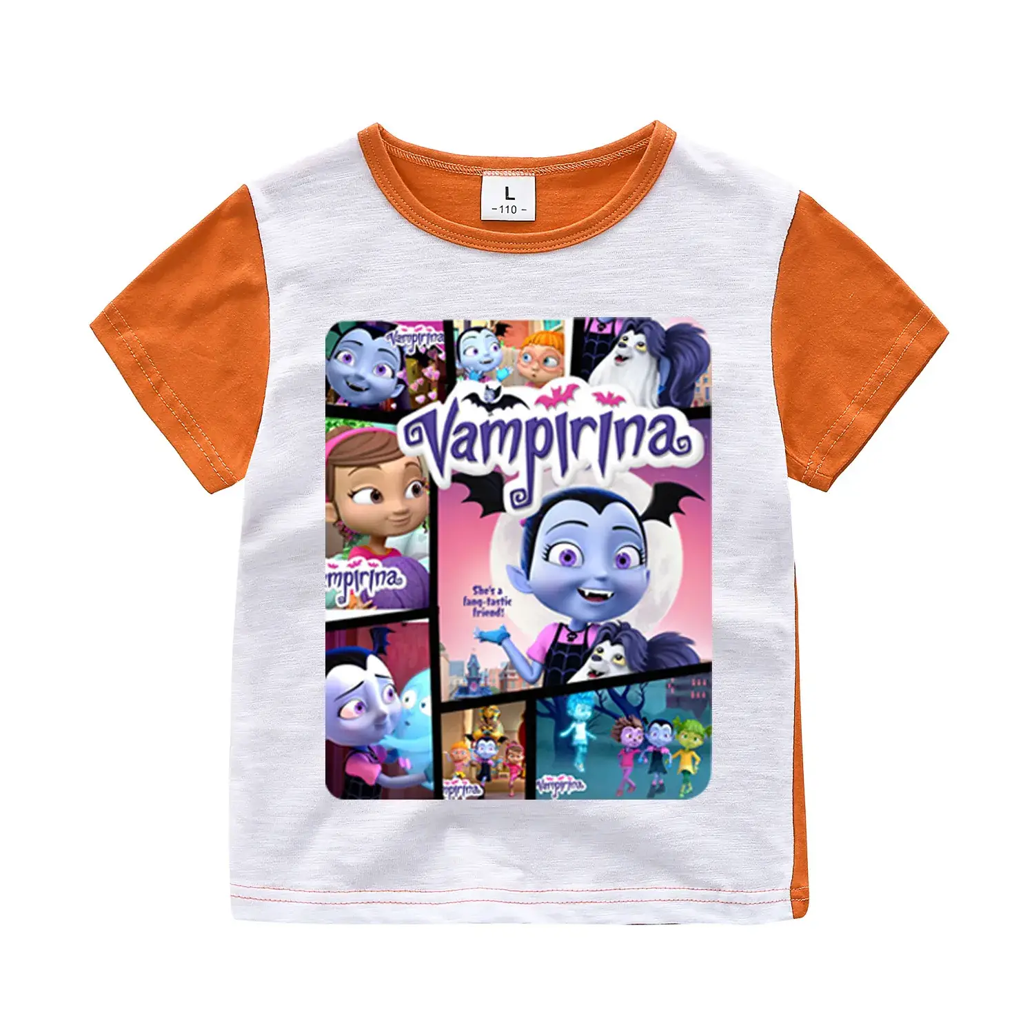 2018 Kids Cartoon T-Shirt White Orange Short Sleeve - Image 4