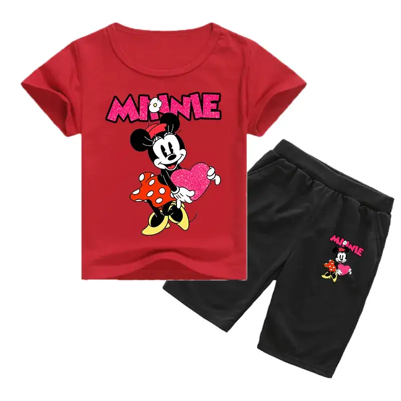 Minnie Mouse Kids T-Shirt & Shorts Set Yellow Black - Image 4