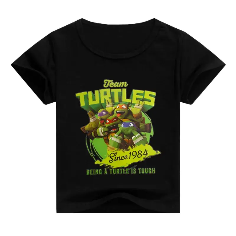 Red Teen Turtle Print Boys T-Shirt Medium to Big