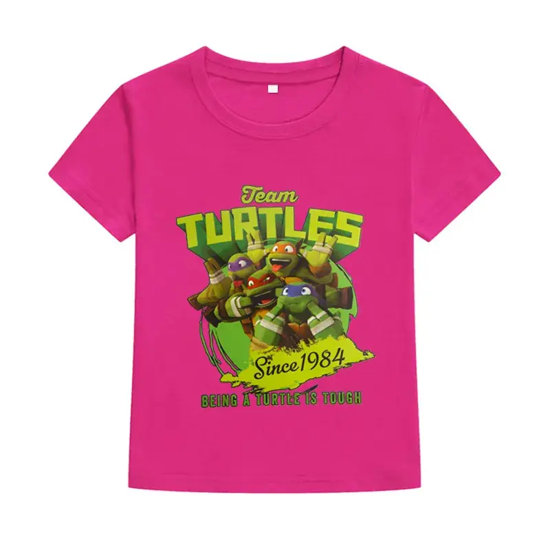 Red Teen Turtle Print Boys T-Shirt Medium to Big — feature 10