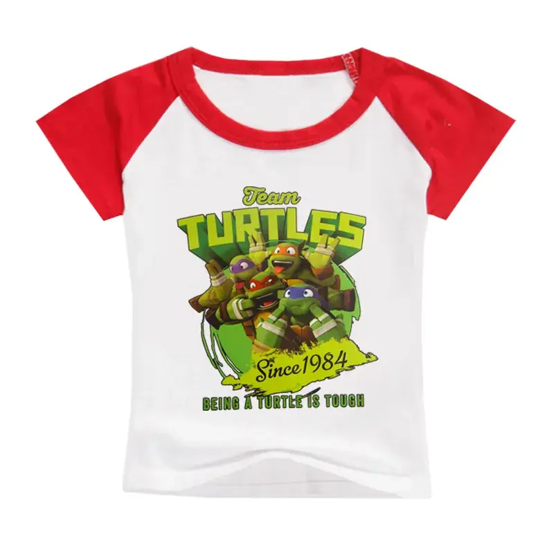 Red Teen Turtle Print Boys T-Shirt Medium to Big — feature 11