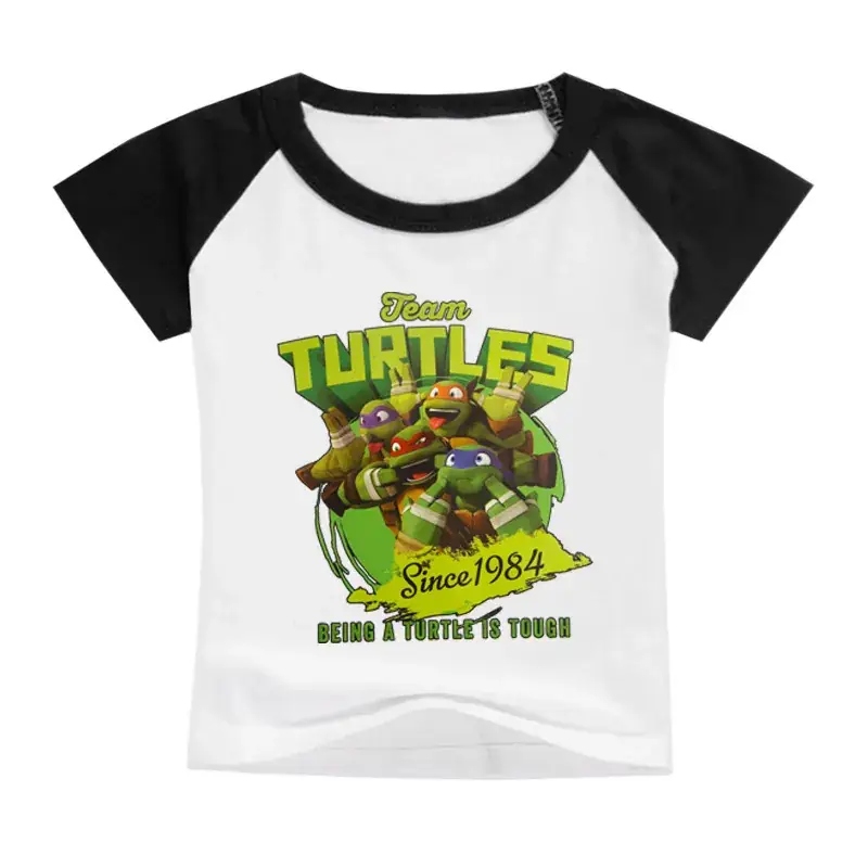Red Teen Turtle Print Boys T-Shirt Medium to Big — feature 12