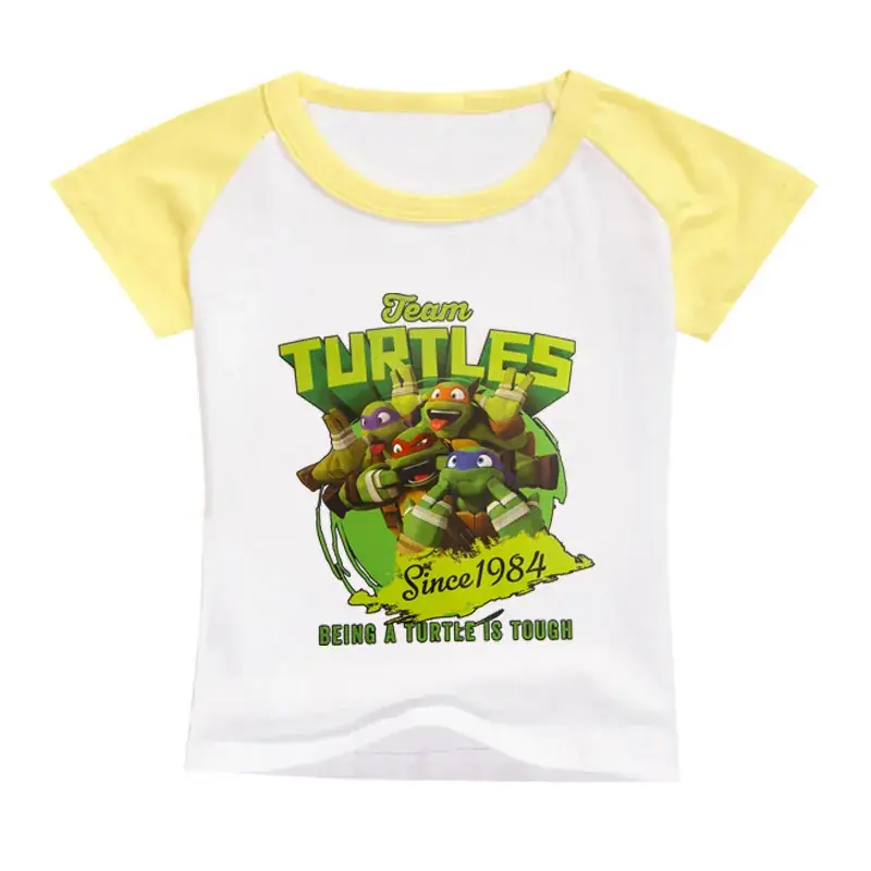 Red Teen Turtle Print Boys T-Shirt Medium to Big — feature 14