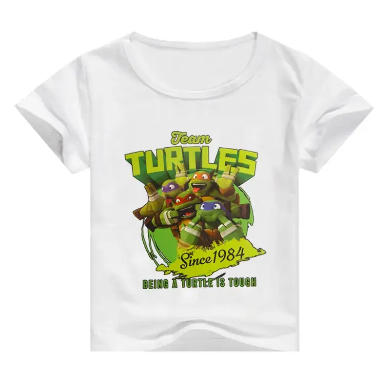 Red Teen Turtle Print Boys T-Shirt Medium to Big — feature 3
