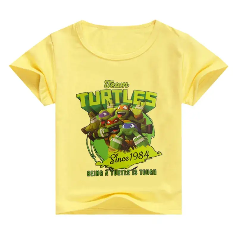 Red Teen Turtle Print Boys T-Shirt Medium to Big — feature 4