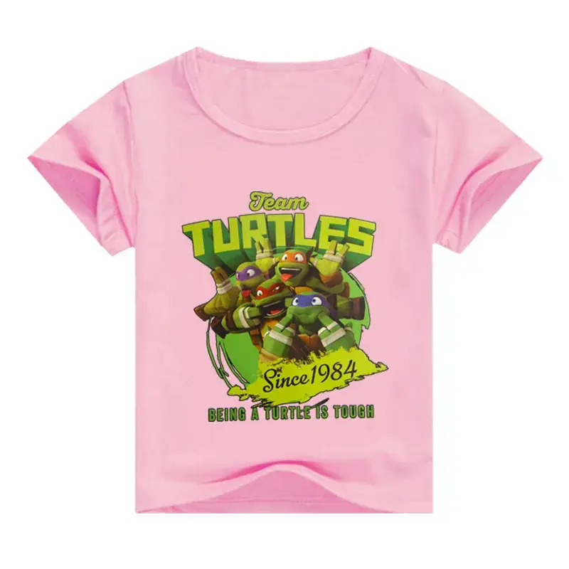 Red Teen Turtle Print Boys T-Shirt Medium to Big