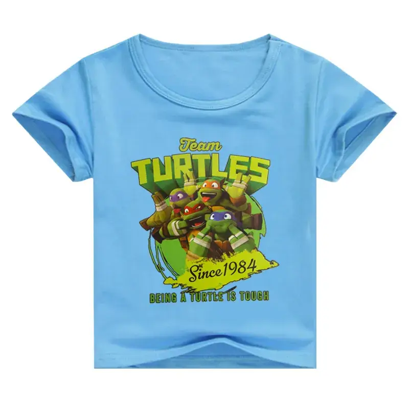 Red Teen Turtle Print Boys T-Shirt Medium to Big