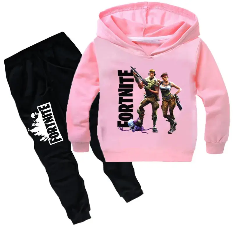Girls Fortnite Hoodie & Pants Set Black