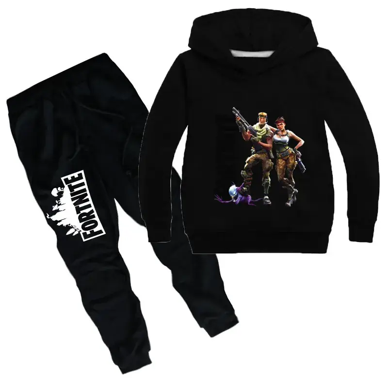Girls Fortnite Hoodie & Pants Set Black