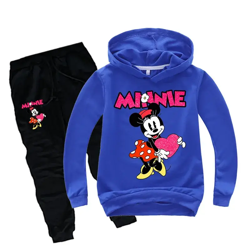 Minnie Mouse Hoodie & Jogger Pants Set Blue Black - Image 11