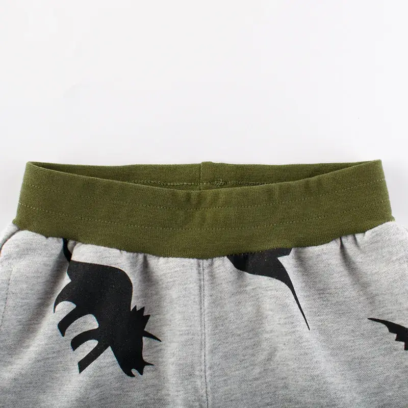 Kids Dinosaur Print Shorts Grey Medium - Image 2
