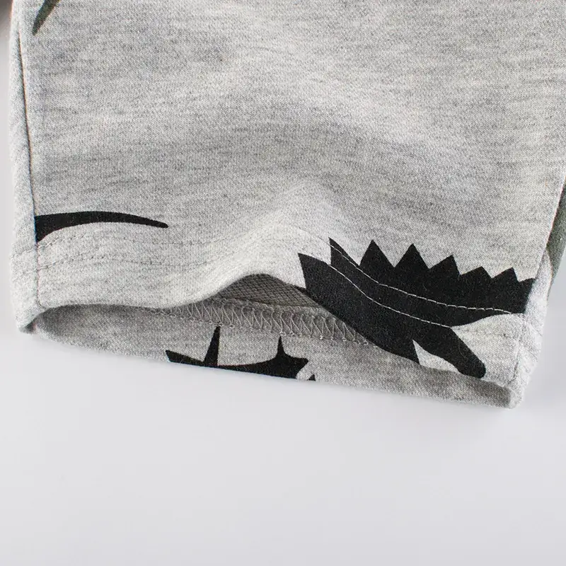 Kids Dinosaur Print Shorts Grey Medium - Image 4