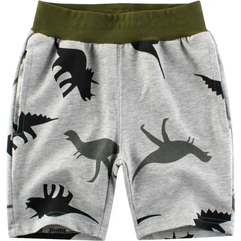 Kids Dinosaur Print Shorts Grey Medium - Image 5