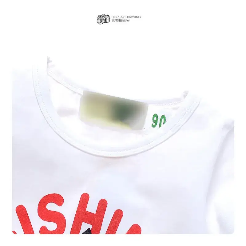Children's Cartoon Fish Short T-Shirt White Q834 - Image 3