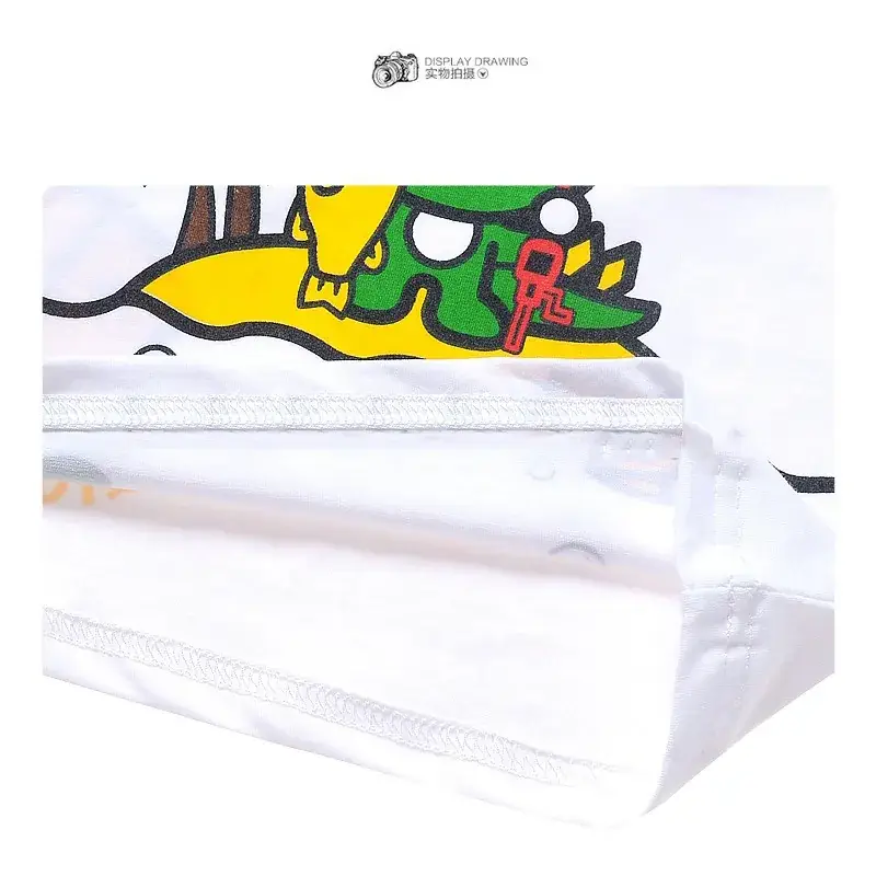 Children's Cartoon Fish Short T-Shirt White Q834 — feature 8
