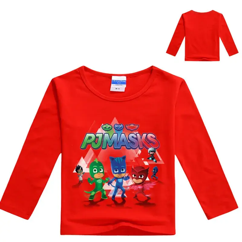 Kids Teen Mask T-Shirt Set White Long Sleeve Cartoon Print