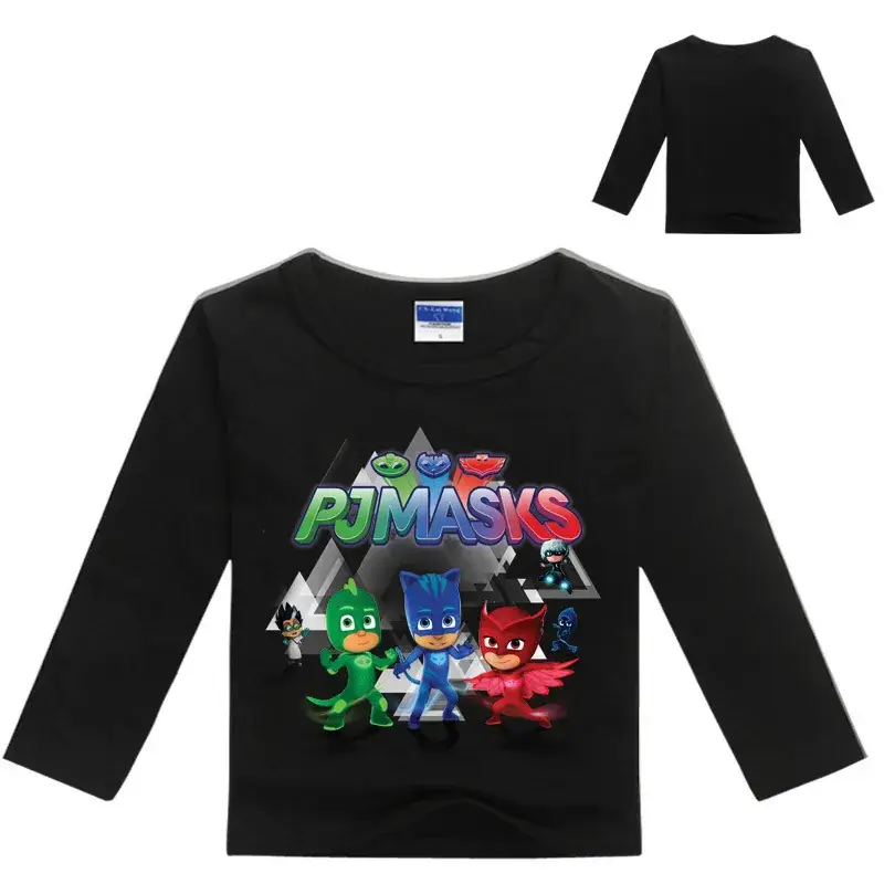 Kids Teen Mask T-Shirt Set White Long Sleeve Cartoon Print