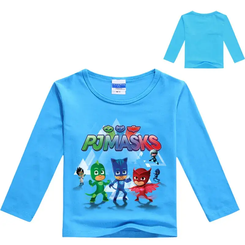 Kids Teen Mask T-Shirt Set White Long Sleeve Cartoon Print — feature 3
