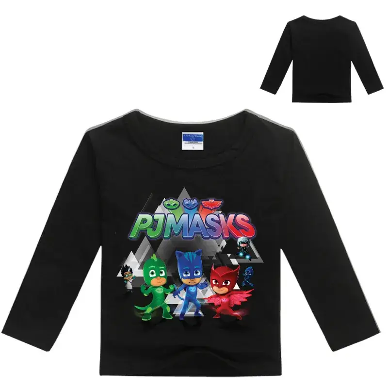 Kids Teen Mask T-Shirt Set White Long Sleeve Cartoon Print — feature 6