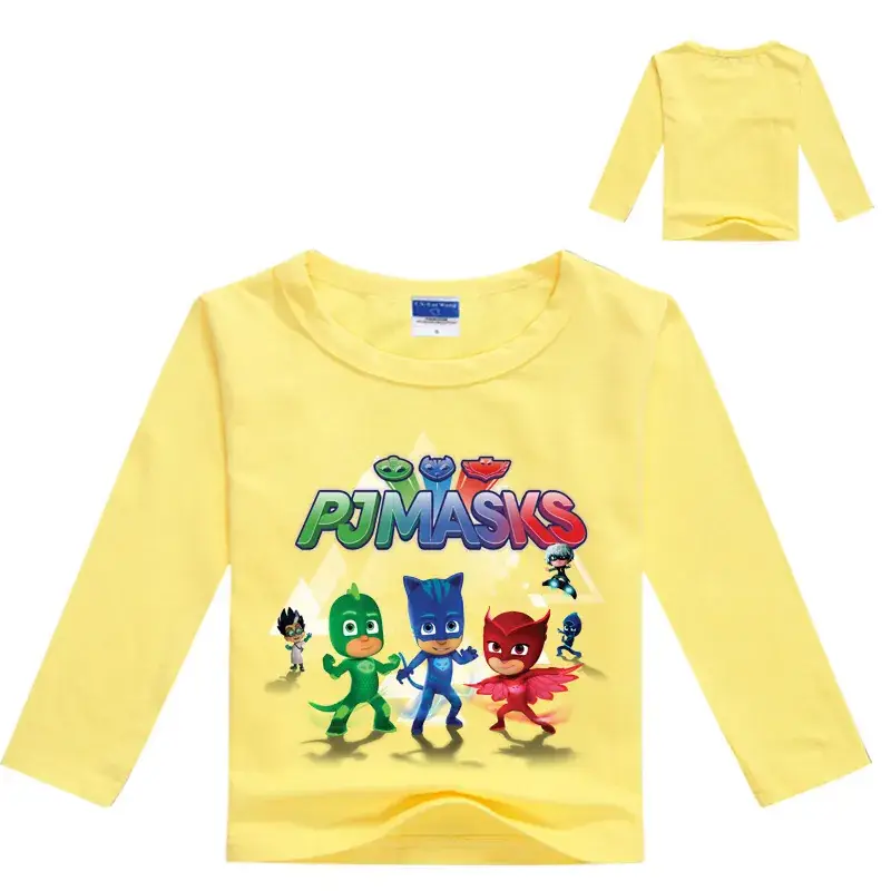 Kids Teen Mask T-Shirt Set White Long Sleeve Cartoon Print — feature 7